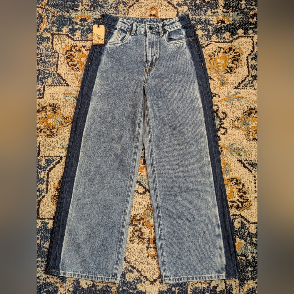 Buffalo David Bitton Two-Tone Blue Flare Jeans